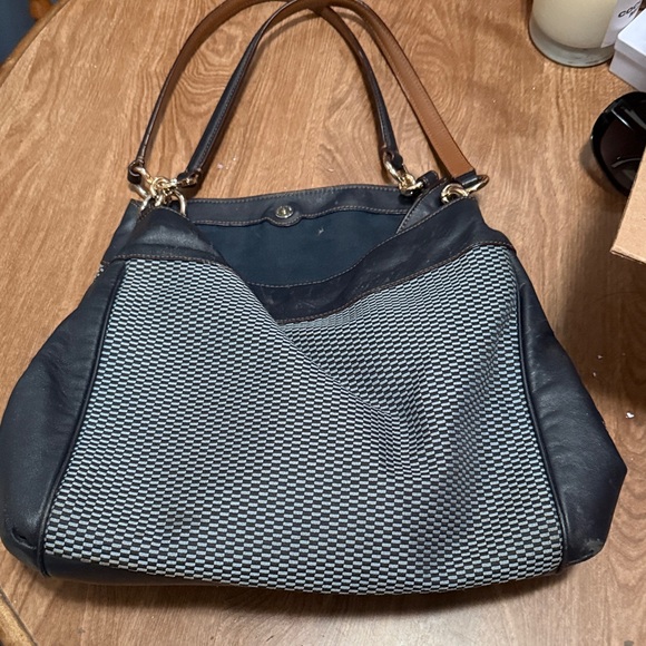Coach Black and White Checkered Shoulder Bag - Picture 2 of 5